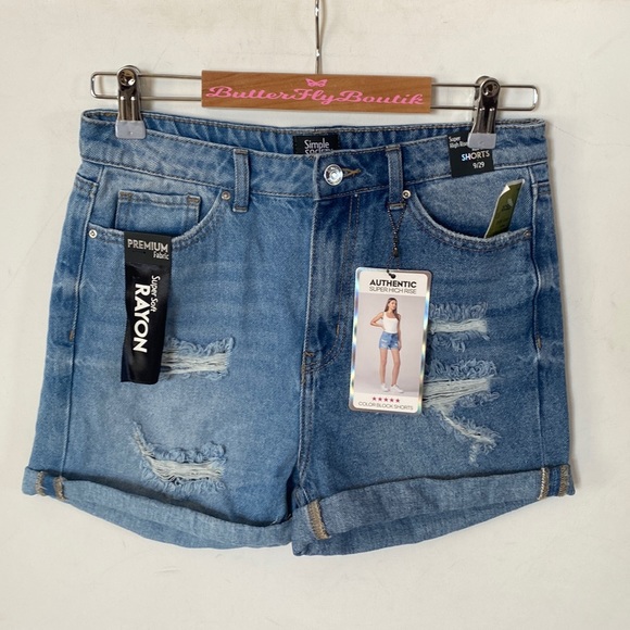 Simple Society super high rise roll cuff shorts, Size 9/29,  NWT - Picture 4 of 9
